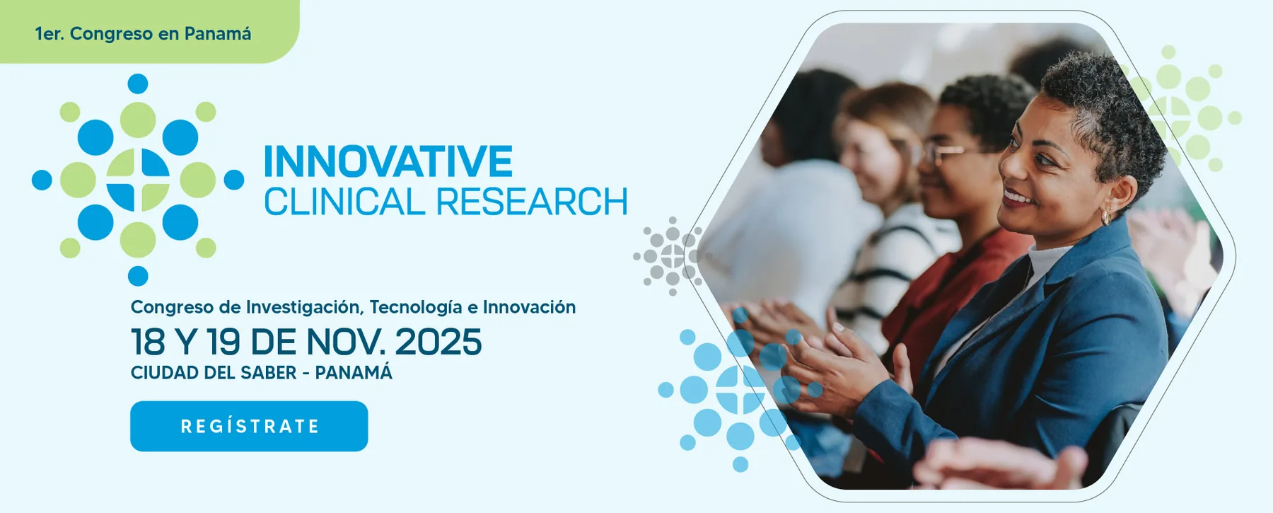 Banner del congreso Innovative Clinical Research, Panamá, 18 y 19 de noviembre de 2025